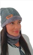 Touca Gorro Cachecol Térmica Proteção Frio Intenso Pelúcia Unisex