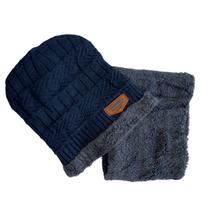 Touca Gorro + Cachecol Unissex Com Forrada Lã Para Frio Inverno