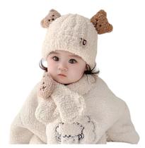 Touca Gorro Com Cachecol Bebê Infantil Ursinho 3d Inverno - D Presentes