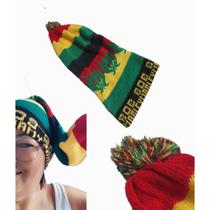 Touca Gorro com pompom Bob Marley Jamaica Reggae Esquenta Orelha