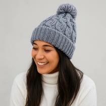 Touca Gorro com Pompom para Frio Inverno Feminina Adulto