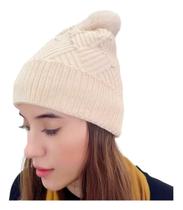 Touca Gorro De Frio Feminina Adulto Juvenil Forrada Lã Pompom- Premium