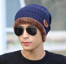 Touca Gorro De Lã Masculina Forrada Com Pelúcia Varias Cores