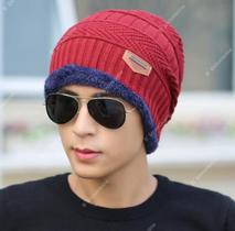Touca Gorro De Lã Masculina Forrada Com Pelúcia Varias Cores