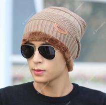 Touca Gorro De Lã Masculina Forrada Com Pelúcia Varias Cores