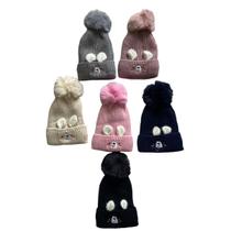 Touca Gorro De Pompom Infantil Criança Frio Fofinha Coelho