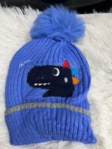 Touca Gorro Dinossauro Infantil Touca De Lã Com Pompom Dia Frio(6meses-8anos)
