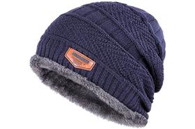 Touca gorro forrada azul perfeita para o frio