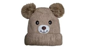Touca Gorro Forrada Bebe Com Dois Pompom Ursinho