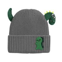 Touca gorro infantil dinossauro para criança menino forrada dinossauro estilosa inverno frio Touca gorro infantil dinossauro para criança menino forrada dinossauro estilosa inverno frio