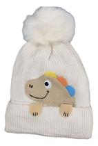 Touca Gorro Infantil Dinossauro Pompom Forrada Inverno 1855