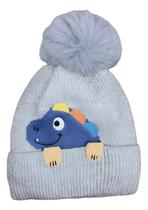 Touca Gorro Infantil Dinossauro Pompom Forrada Inverno 1855