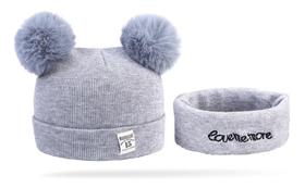 Touca Gorro Inverno Para Crianças Com Cachecol