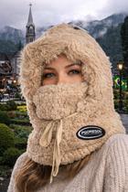 Touca Gorro Inverno Peluciado 3 em 1 Unissex Cor:BegeTamanho:Unico