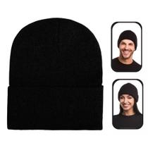 Touca Gorro Inverno Poliéster Preta Básica
