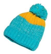 Touca Gorro Juvenil de Lã com Pompom para Frio Inverno Azul