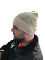 Touca Gorro Lisa De Lã Creme Adulto Criança Unissex Inverno