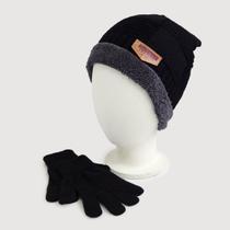 Touca Gorro Masculino Franelado Pelinho Para Inverno + Luva Preta Para Homem Touca Gorro Masculino Franelado Pelinho Para Inverno + Luva Preta Para Homem