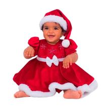 Touca Gorro Papai Noel bebê de Velboa Vermelho Para o Natal