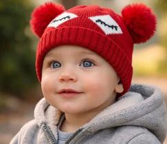 Touca Gorro Para Bebê Macia Forrada Inverno Com Desenhos - Touca Gorro Para Bebê Macia Forrada Inverno Com Desenhos -