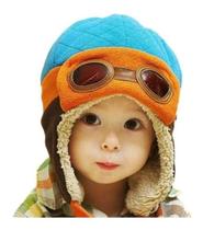 Touca Gorro Piloto Aviador Bebês Infantil Tampão Orelha