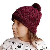 Touca Gorro Pompom Infantil Menina Inverno Macio Quentinho 03 a 12 Anos