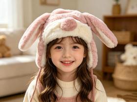 Touca Gorro Tampa de Orelha Infantil Inverno Animais Lobo Quentinho(2-6 anos)
