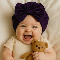 Touca Gorro Turbante Com Laço Infantil Bebê Menina Recém Nascida a 06 Meses