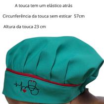 Touca hospitalar de poliéster bordada