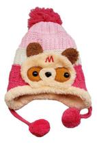 Touca Infantil Bichinho Gorro Pelúcia Com Pompom Forrada