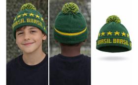 Touca Infantil Brasil Inverno Gorro Unissex Copa Do Mundo Verde Touca Infantil Brasil Inverno Gorro Unissex Copa Do Mundo Verde