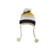 Touca infantil com pompom de malha color com forro interno