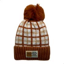 Touca Infantil De 7 a 12 Anos Forrada Antialérgica 15,5x24cm De Poliester Com PomPom 5279