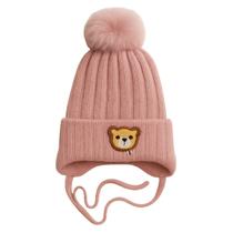 Touca infantil gorro pompom ursinho forrada de pelinho de lã menino e menina criança juvenil Touca infantil gorro pompom ursinho forrada de pelinho de lã menino e menina criança juvenil