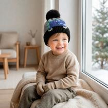 Touca Infantil Inverno Dino Com Pompom Peluciado Menino 1899 Touca Infantil Inverno Dino Com Pompom Peluciado Menino 1899