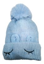 Touca Infantil Inverno Pompom Forrada Smiley Proteção Frio Quentinha