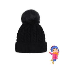 Touca Infantil Pompom Pelucia - Forrada por dentro Cores Variadas