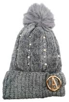 Touca Inverno Feminina Pérola Pelúcia Pompom Forrada Proteção Frio Touca Inverno Feminina Pérola Pelúcia Pompom Forrada Proteção Frio