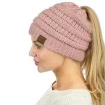 Touca Inverno Gorro de Lã Feminina Com Furo Para Rabo De Cavalo - Suprema Opção