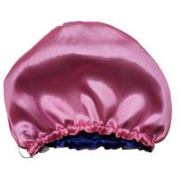 Touca Joãozinho para dormir anti frizz de cetim Rosa ChicleteCom AzulRoyal.