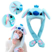 Touca Lilo Stitch Anime Colorido C Led Gorro Levanta Orelhas