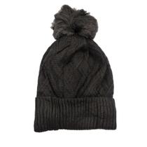 Touca Lisa De Lã Forrada Pelinho Adulto Feminina Com Pompom Proteção Frio Inverno Quentinha