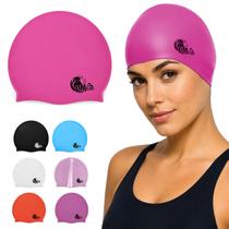Touca Natação Em Silicone Tamanho Único Para Piscina Unissex Profissional Impermeável