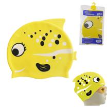 Touca Natação Infantil Silicone Peixinhos Peixes Cores