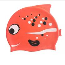 Touca Natação Infantil Silicone Piscina Peixinho Vermelho Touca Natação Infantil Silicone Piscina Peixinho Vermelho