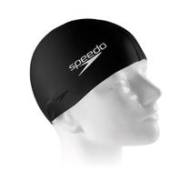 Touca Natação Speedo Silicone Preto Conforto Flexivel