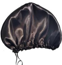 Touca nero de cetim para alisar o cabelo