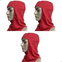 Touca Ninja Turbante Vermelha Poliviscose Bombeiros 3 unidades