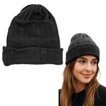 Touca Para O Frio Básica Lisa Gorro Preto Adulto Unissex 1Un