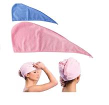 Touca para secar cabelo de microfibra com botao 2 unid.